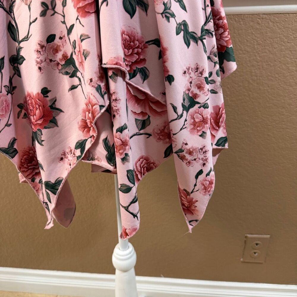 Dolls Kill Current Mood Pink Mini Spring Dress Floral Print Size M Pastel Goth - Picture 2 of 8